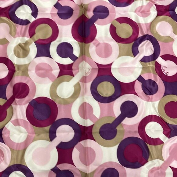 Auth COACH - Light Pink Purple Multi Scarf - Picture 4 of 5